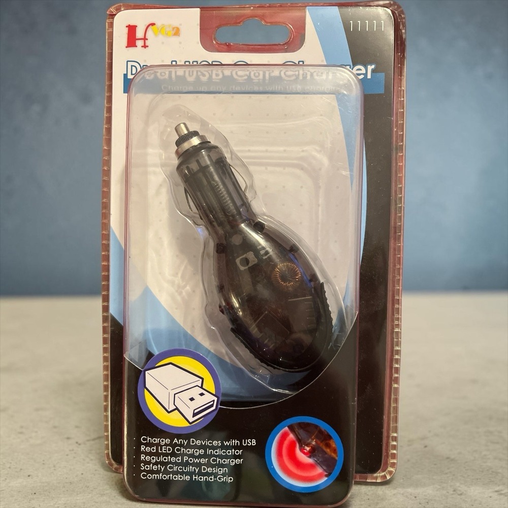 Dual‎ USB Car Charger 2-Port 12V 24V Universal Adapter New Sealed